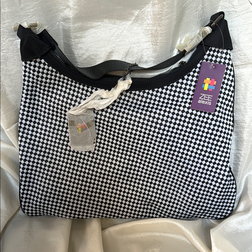 Zee Alexis Black and White Checkered Bag
